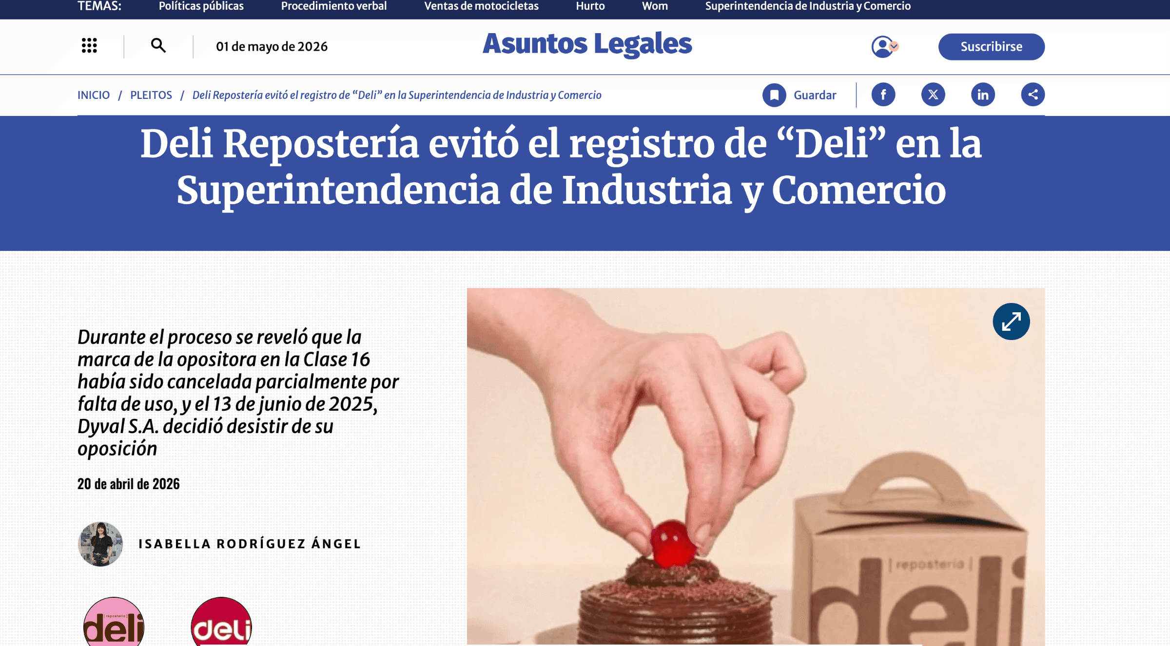 Seneor Lawyers protege con éxito a Deli Repostería contra Multinacional China.